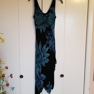 Eva Blue black and turquoise dress.